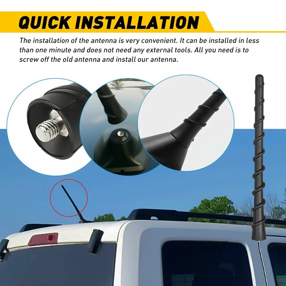 7" Short Rubber Spiral Antenna Mast Radio AM/FM for HYUNDAI SANTA FE 2004-20 EOA 6B93BC-57