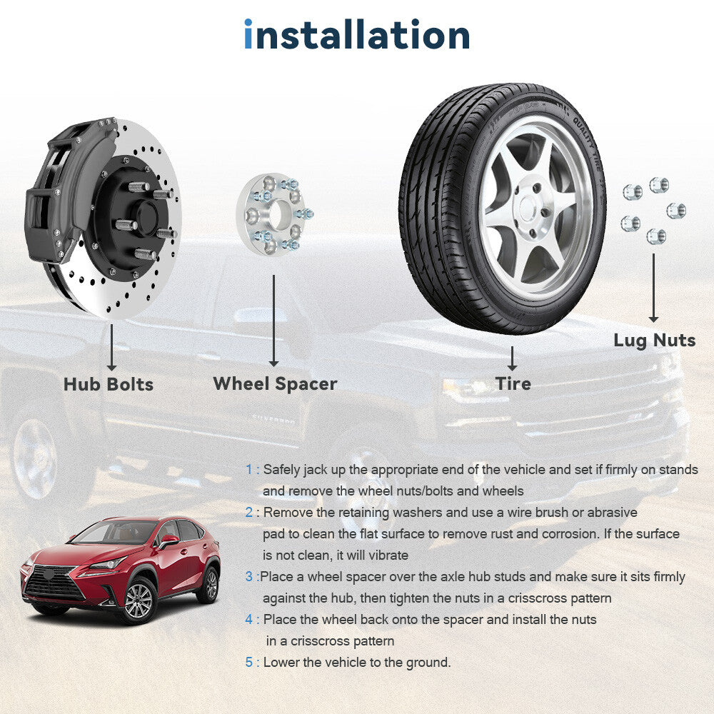 4 Pcs 1" 5x4.5 Hub Centric Wheel Spacers 12x1.5 For Toyota RAV4 Tacoma Scion tC 6B93BC-57