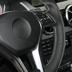 Top Leather Steering Wheel Hand-stitch on Wrap Cover For Mercedes Benz GLK 260