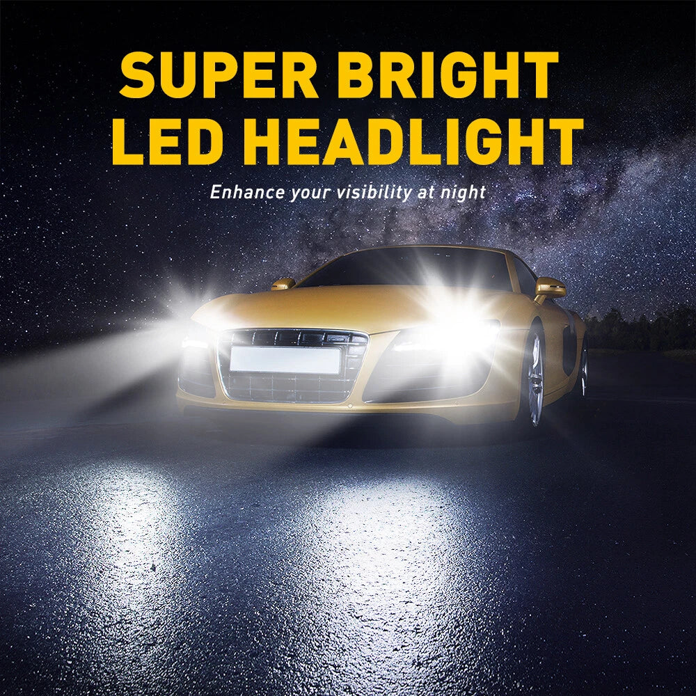 4X AUXITO 9005 HB3 9006 LED Headlight Bulbs High Kit Beam 6000K White 20000LM Z1 AUXITO