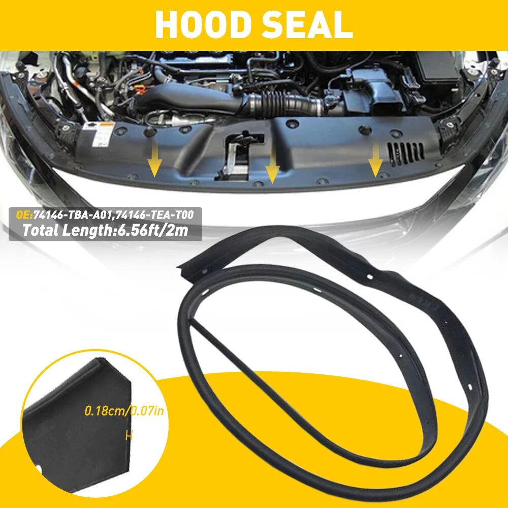 Hood Seal Gasket Rubber Replacement For 2016-2019 Honda Civic OE#74146-TBA-A01 A 6B93BC-57