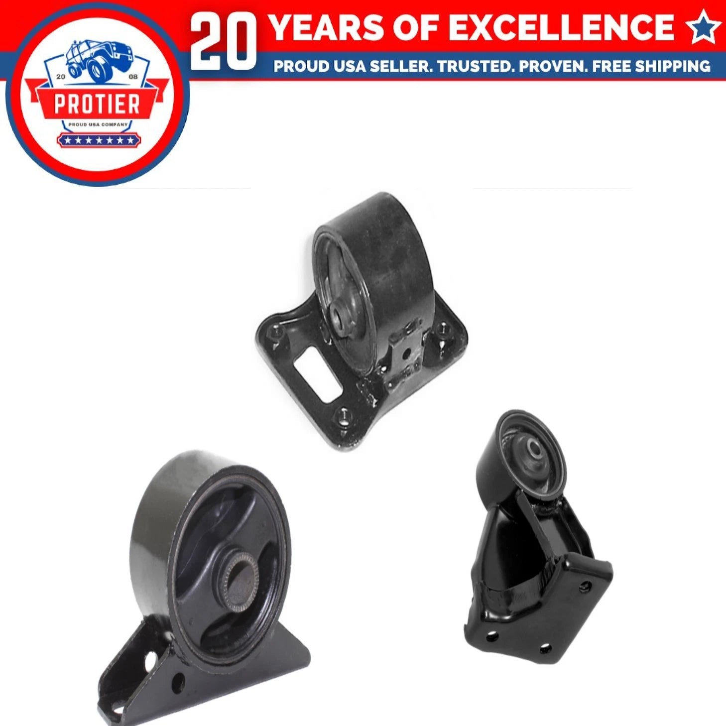Motor & Trans Mount Set 3PCS Compatible for 1990-1994 Mitsubishi Eclipse 2.0L 6B93BC-57