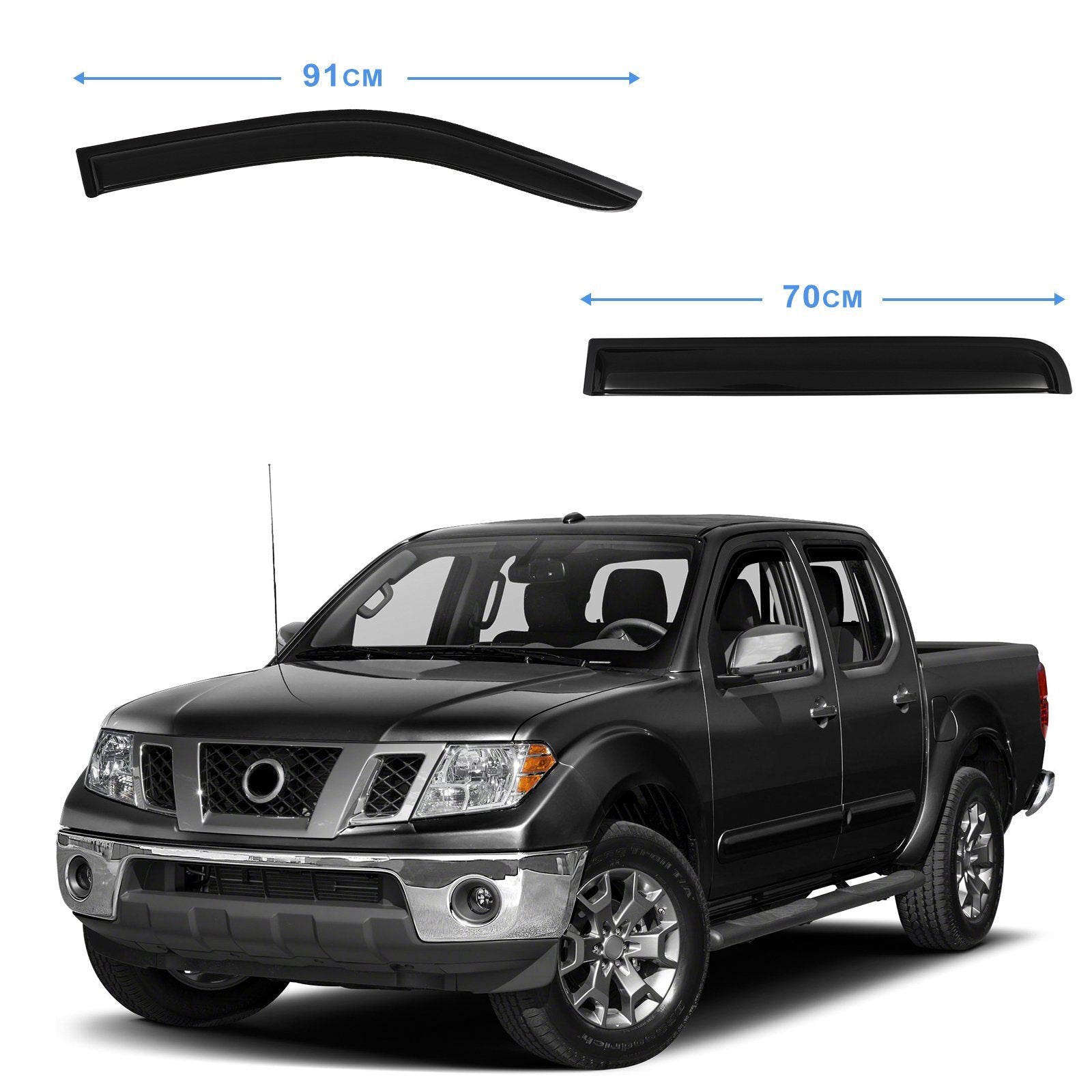 Window Visor Vent Shades Guards Deflectors For Nissan Frontier 05-18 Crew Cab 6B93BC-57