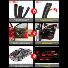 Universal Car Door Rubber Seal Weather Hollow Strip Weatherstrip 16FT 5M L-Shape 6B93BC-57