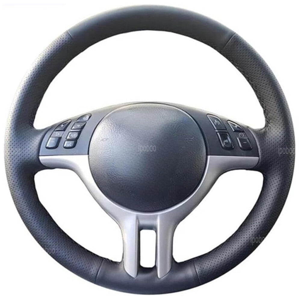 Steering Wheel Wrap For BMW E39 E46 325i E53 X5 Black Perforated Leather Cover