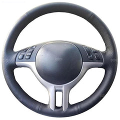 Steering Wheel Wrap For BMW E39 E46 325i E53 X5 Black Perforated Leather Cover