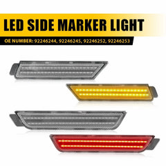 Fit For 2010-2015 Camaro Front Rear Amber+Red Clear LED Fender Side Marker Lamp 6B93BC-57