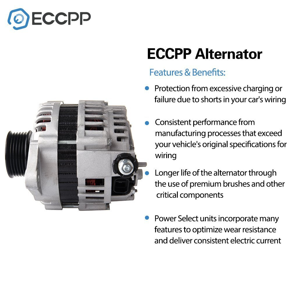 ECCPP For Nissan Altima GLE GXE XE 1998-2001 2.4L Alternator 23100-0Z400 13760 6B93BC-57