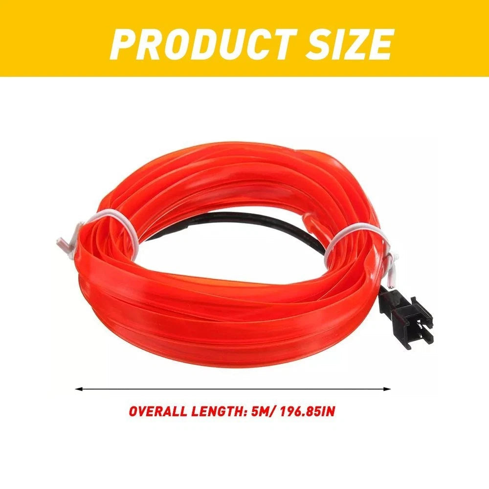 Red LED Car Accessories Interior Decor Atmosphere Wire Strip Light Lamp 5M EA 6B93BC-57