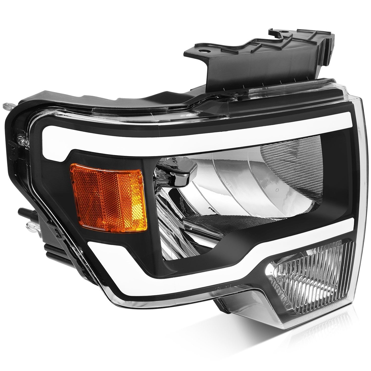 ECCPP LED Headlights Assembly For Ford F-150 F150 2009-2014 Pair Kit Black Amber 6B93BC-57