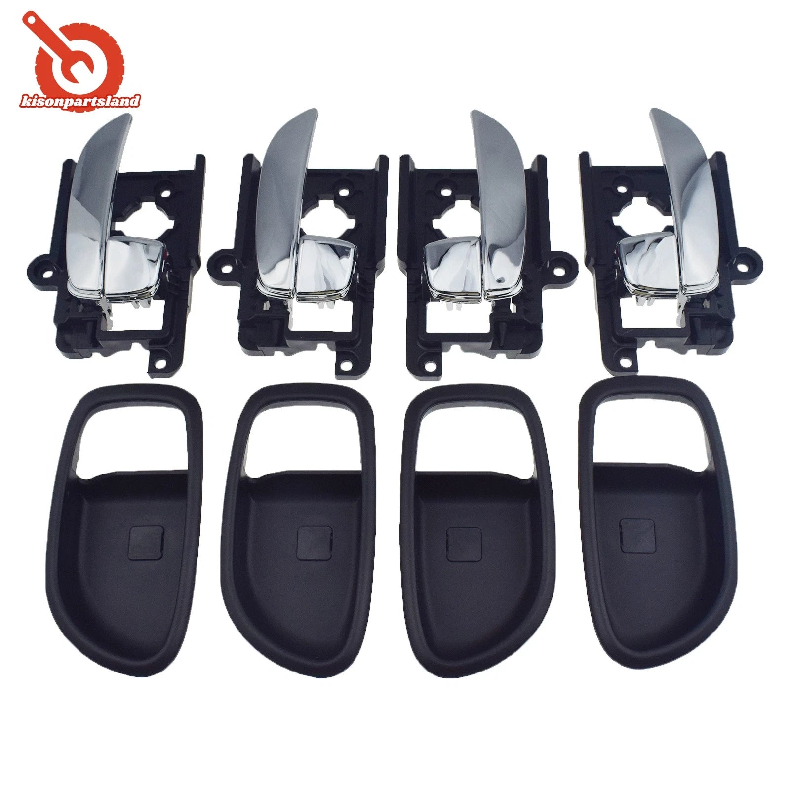 Front Rear LH RH Inside Inner Door Handle & Bezel 8pcs For 07-10 Hyundai Elantra 6B93BC-57