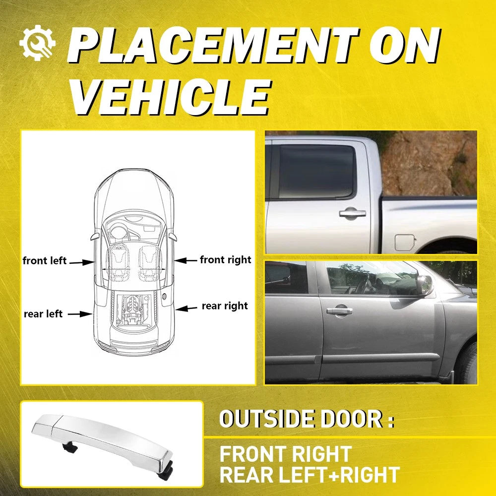 Chrome Exterior Door Handle Front Passenger RH for 2004-15 Nissan Armada Titan A 6B93BC-57