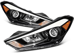 LED DRL Headlights Assembly Pair For 2018 2017 2016 Hyundai Tucson w/Projector 6B93BC-57