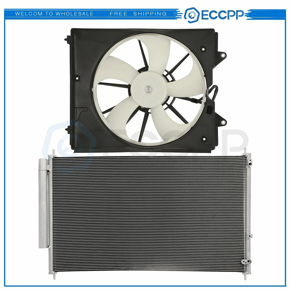AC Condenser Cooling Fan Kit For 2011 2012 2013-2017 Honda Odyssey 6B93BC-57