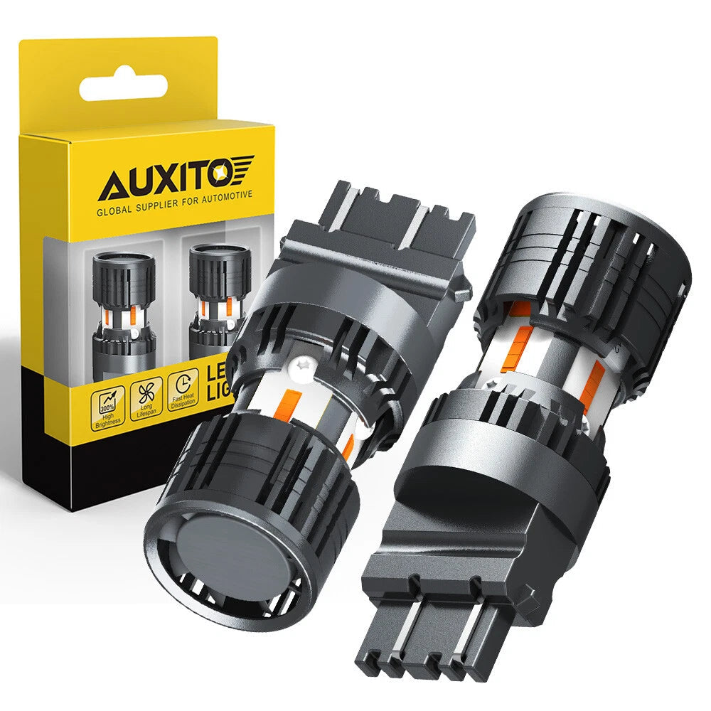 2X AUXITO 3157 LED Turn Signal Light Bulbs CANBUS Anti Hyper Flash Amber 2200K A AUXITO