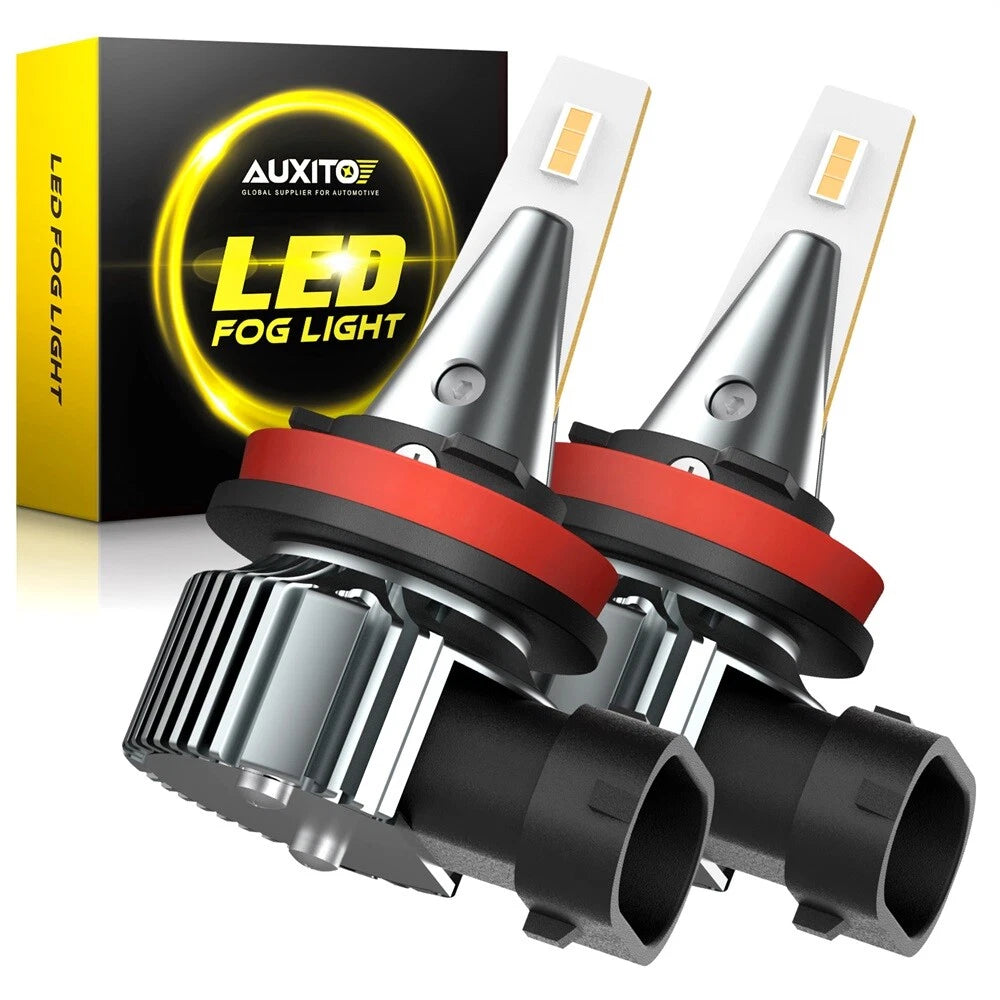 AUXITO H11 H8 LED Driving Fog Light Bulb Super Bright 3000K Golden Yellow I9 EOA AUXITO