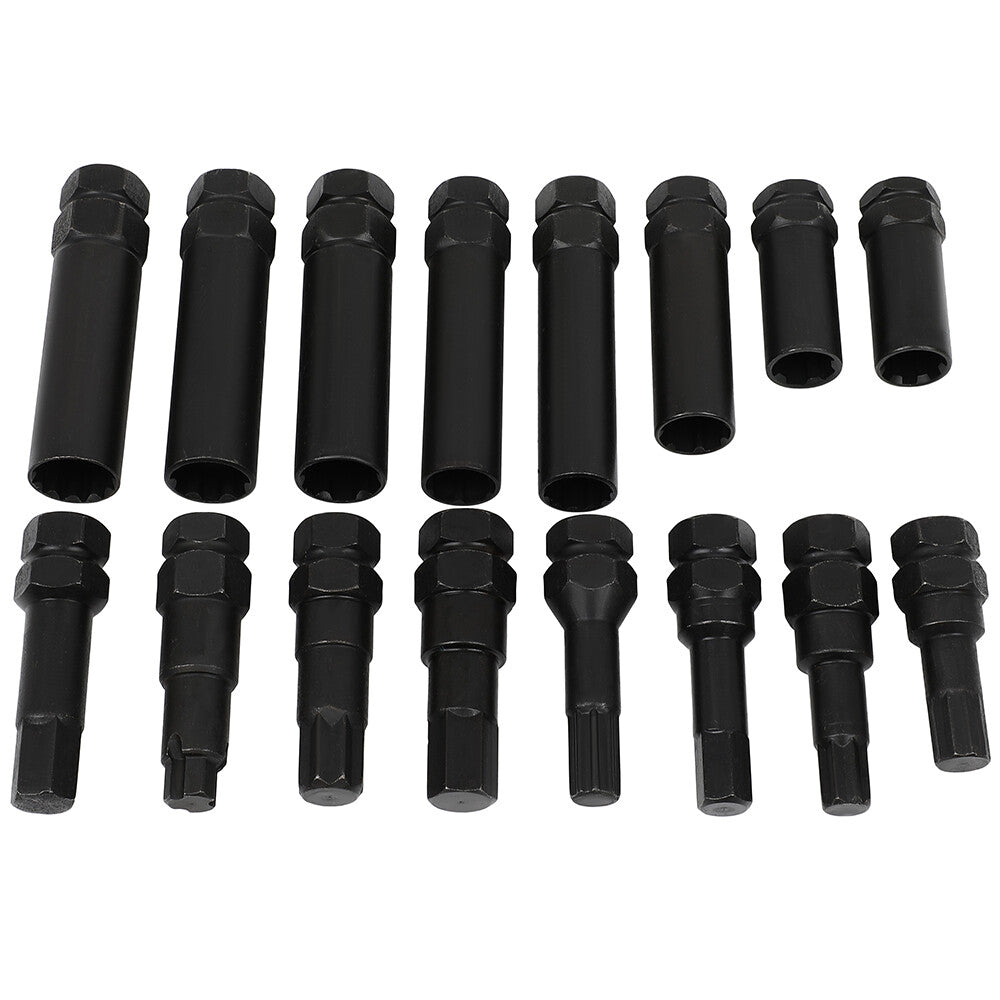 16pcs Universal Security Locking Lug Nut Master Key Set Wheel Lock Removal Tool 6B93BC-57