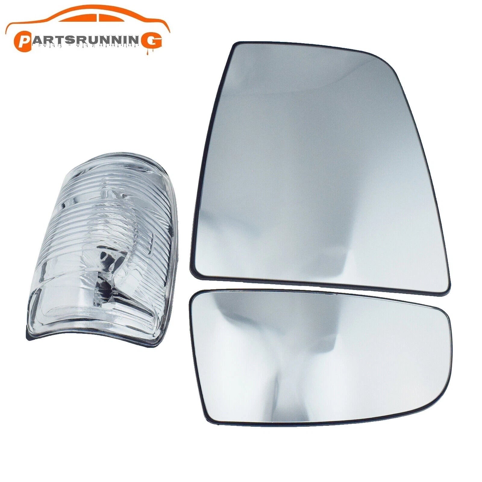 RIGHT SIDE DOOR MIRROR GLASS UPPER & LOWER + INDICATOR LENS FOR FORD TRANSIT MK8 6B93BC-57