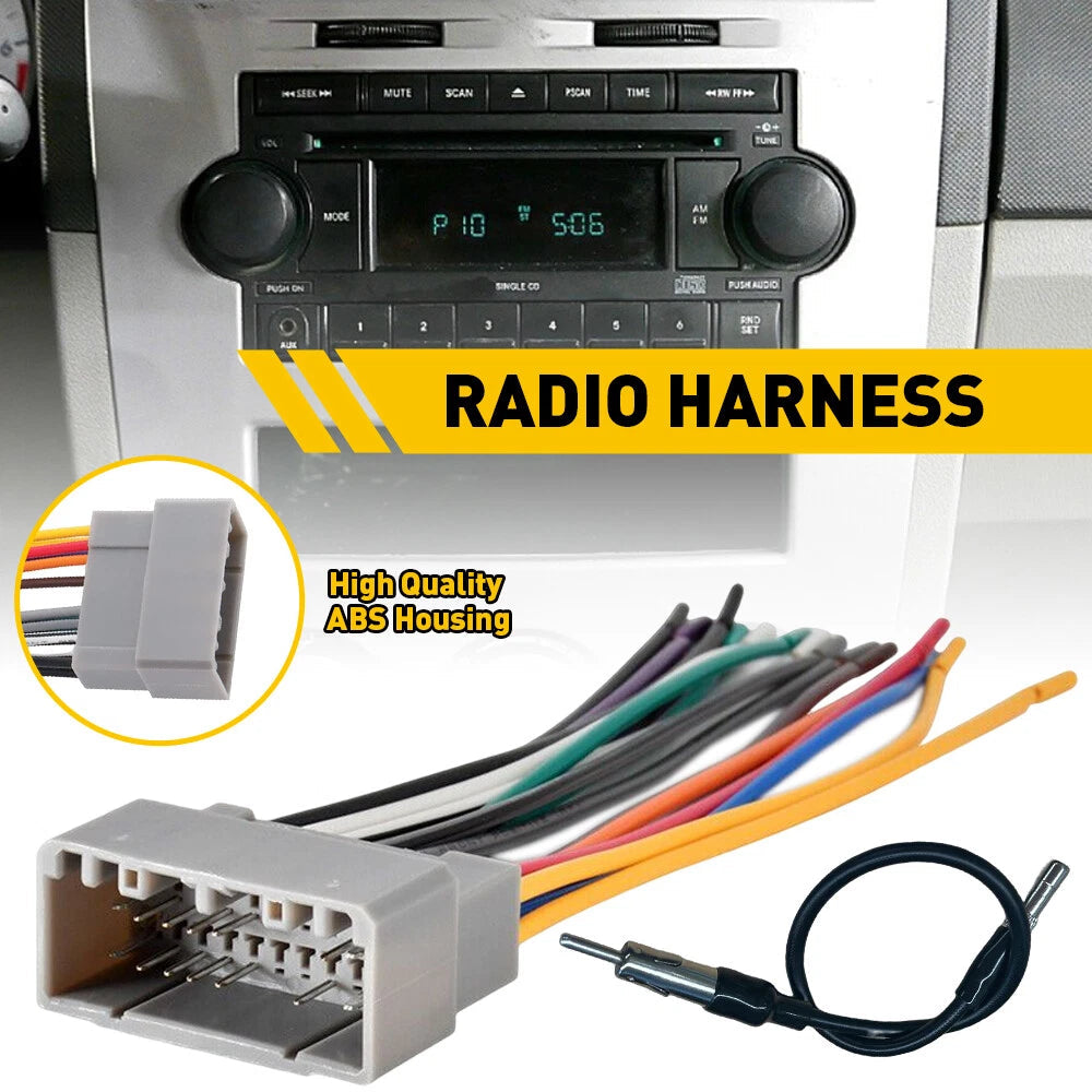 CAR STEREO RADIO WIRING HARNESS ADAPTER PLUG FOR CHRYSLER DODGE JEEP MITSUBISHI 6B93BC-57