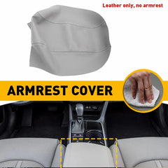 Fits 15-19 Hyundai Sonata Gray Real Leather Console Center Lid Armrest Cover EOA 6B93BC-57