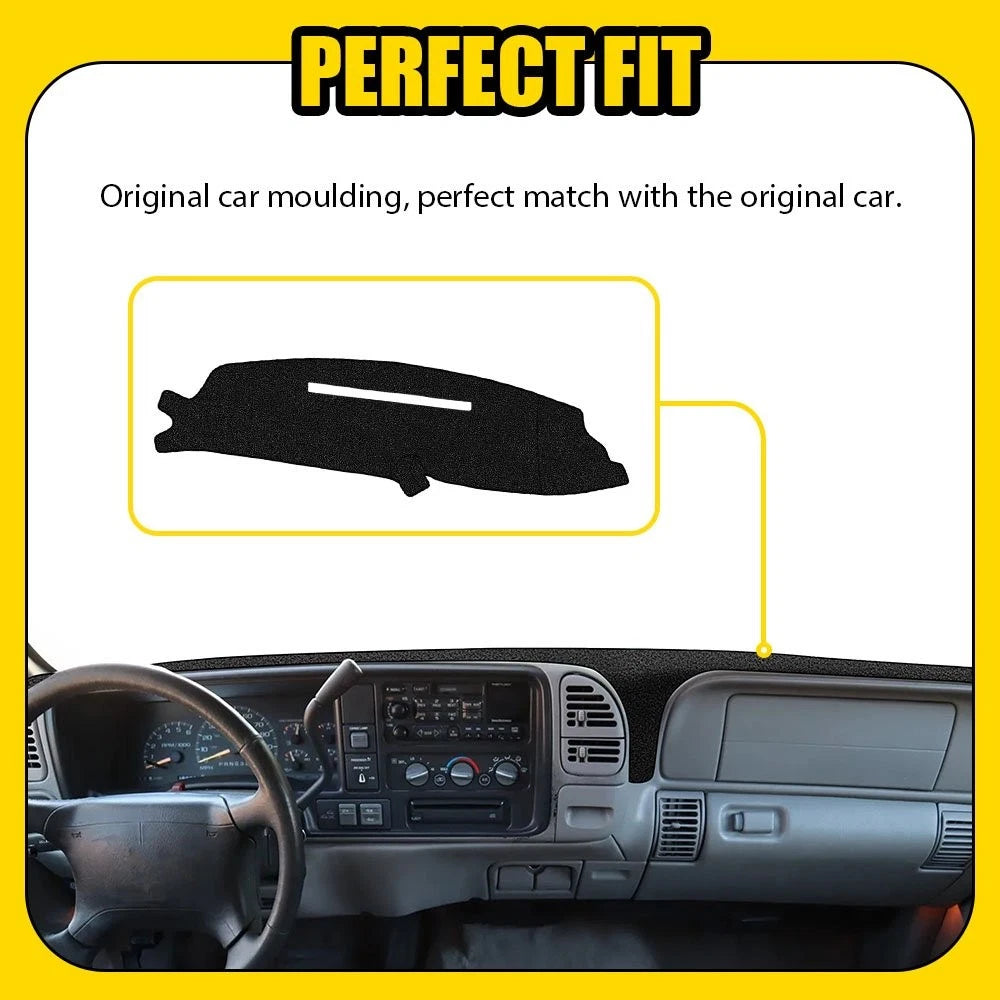 Black Dash Mat Dashboard Cover For Chevy Silverado C1500 C2500 C3500 1997 1998 A 6B93BC-57