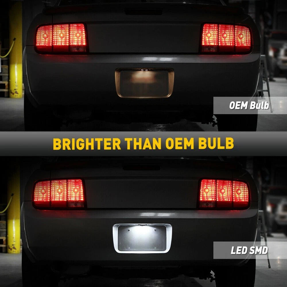 For 2005-2009 Ford Mustang Rear License Plate Light Lenses Covers Lamp Bulbs EOA 6B93BC-57