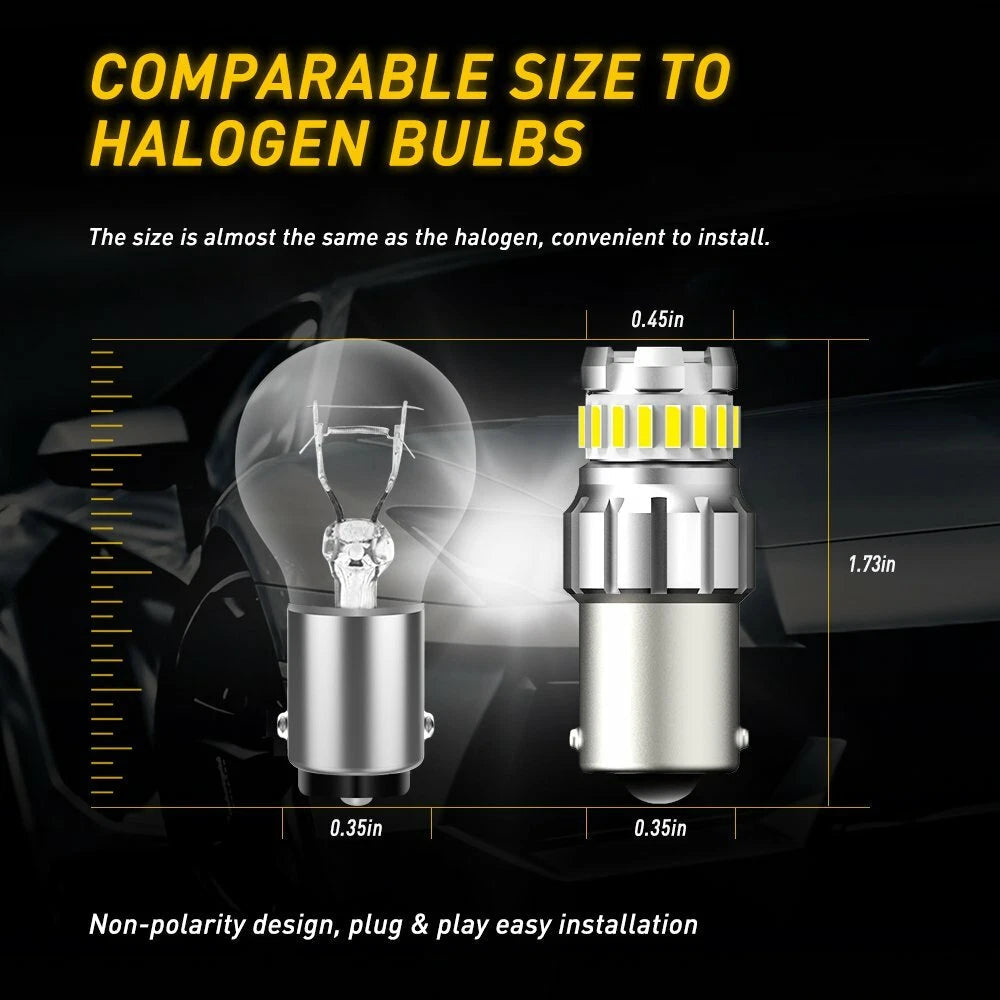 4x AUXITO 1156 LED Reverse Light BA15S Backup Bulb 6500K White Parking DRL Lamp AUXITO