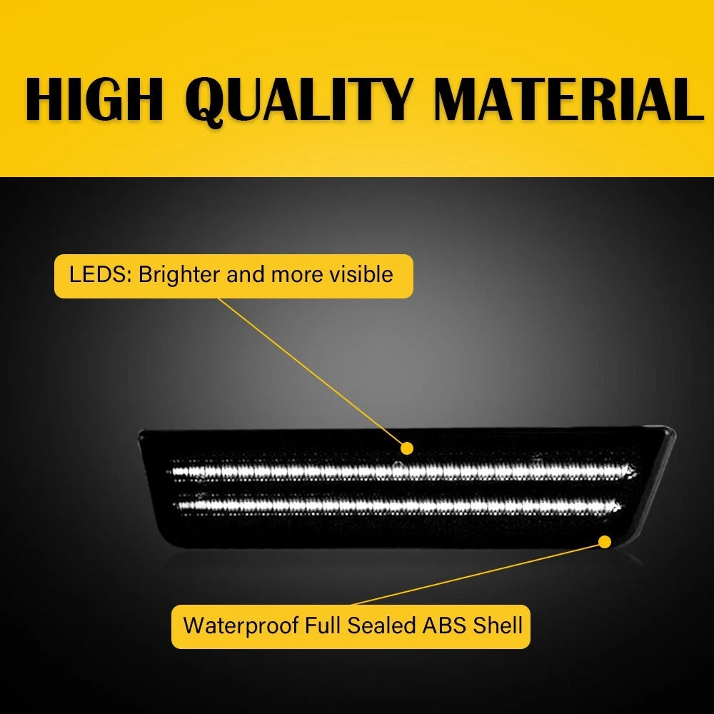 For 2011-2014 Dodge Charger White LED Smoked Rear Fender Side Marker Lights Lamp 6B93BC-57