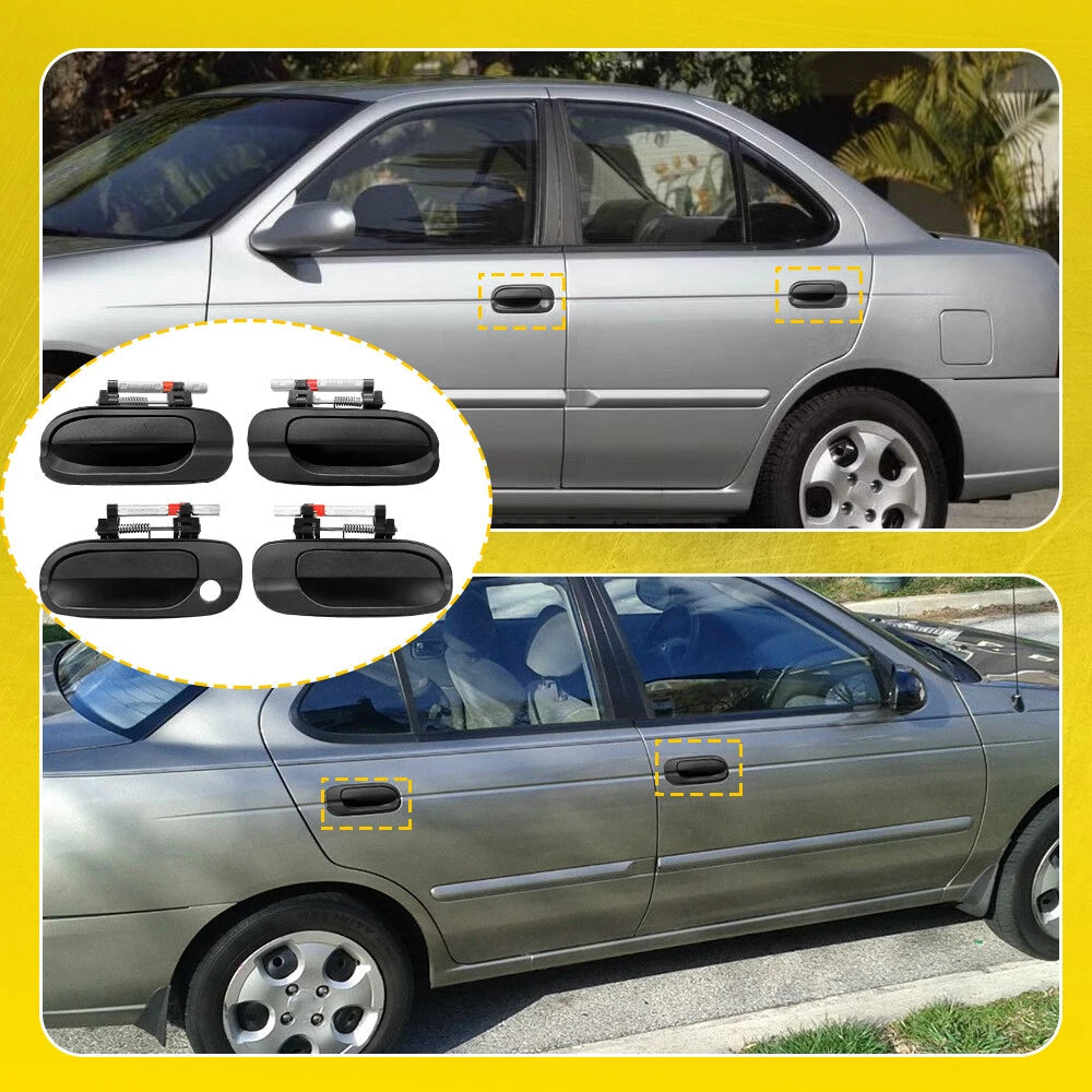 4pcs Exterior Door Handles Set Fits for 2000-2006 Nissan Sentra Front & Rear EOA 6B93BC-57