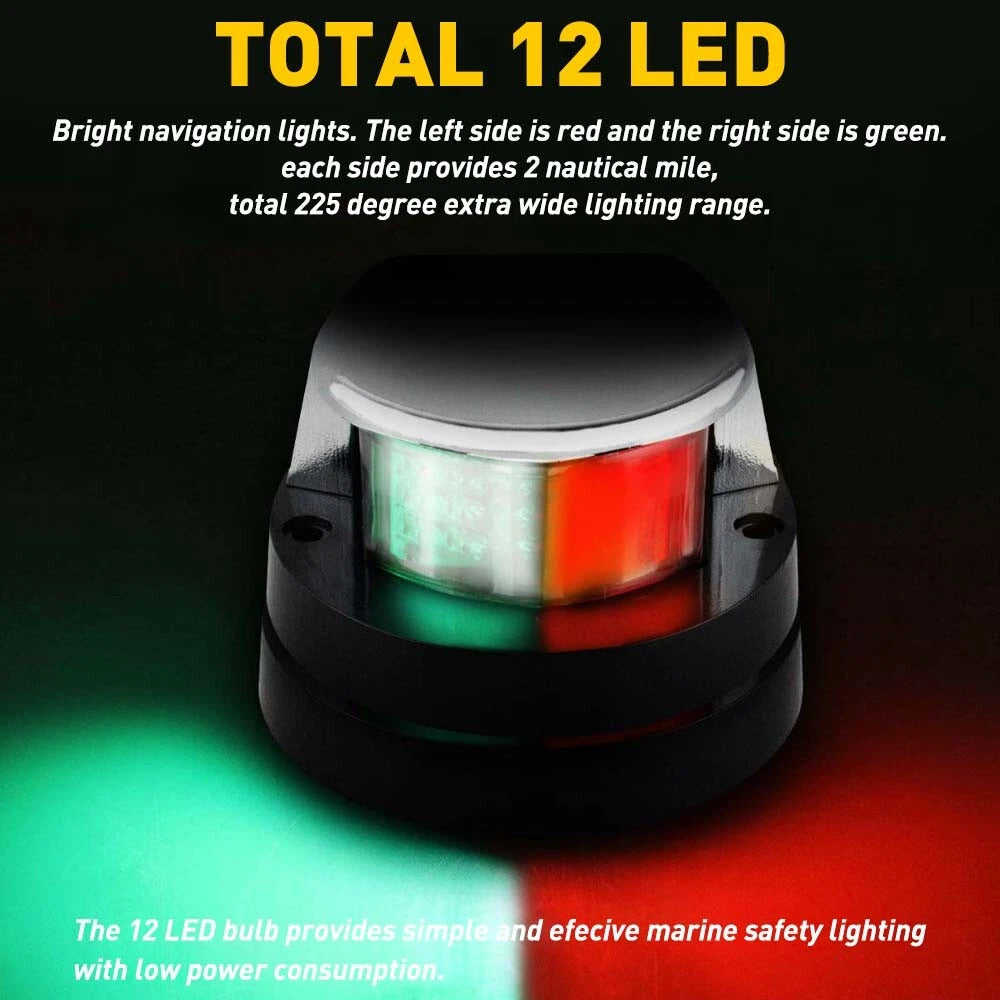 Boat Navigation Lights Red Green LED Marine Navigation Light Boat Bow Light EOA 6B93BC-57