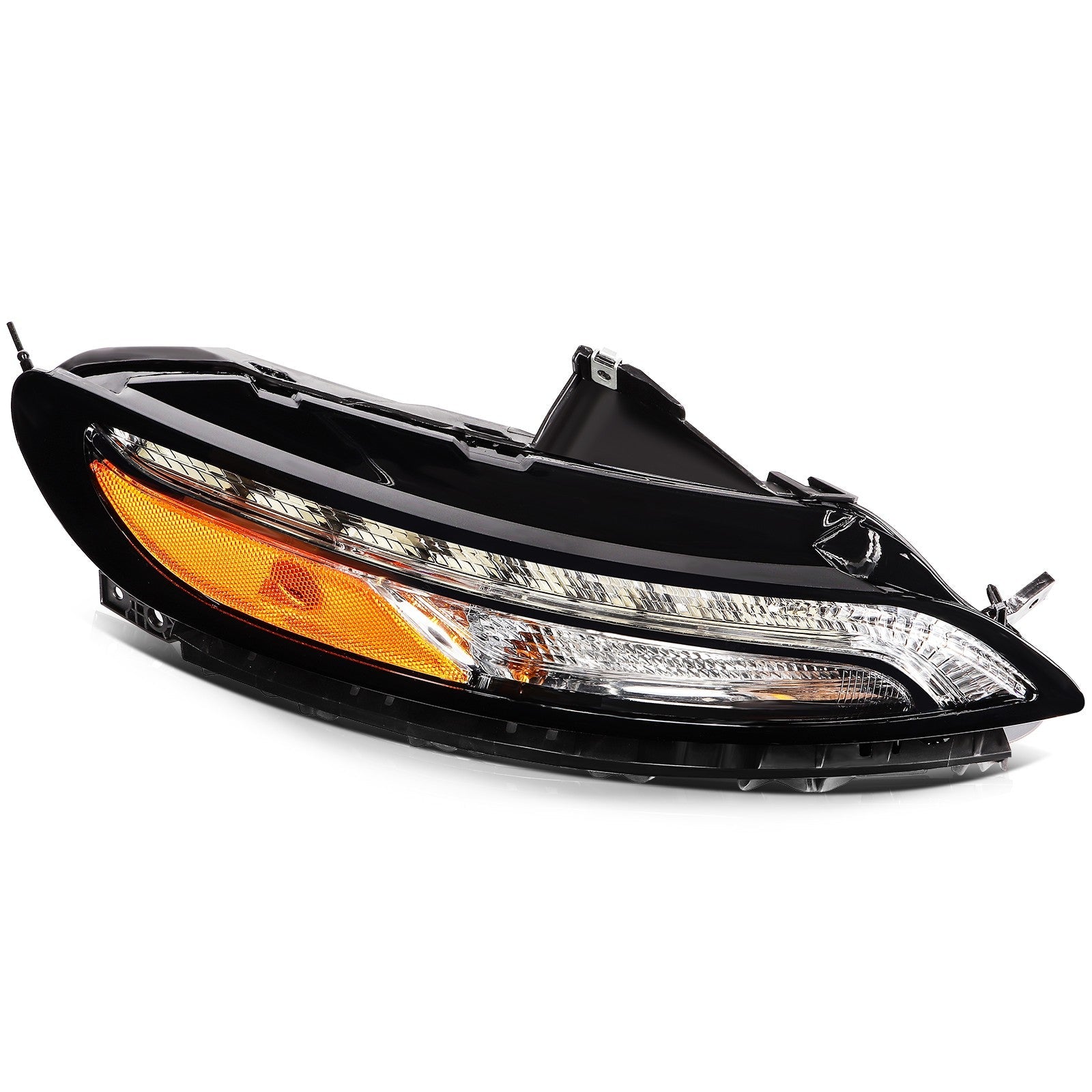ECCPP Headlights Assembly For Jeep Cherokee 2.4L 3.2L 2014-2018 Pair Black Amber 6B93BC-57