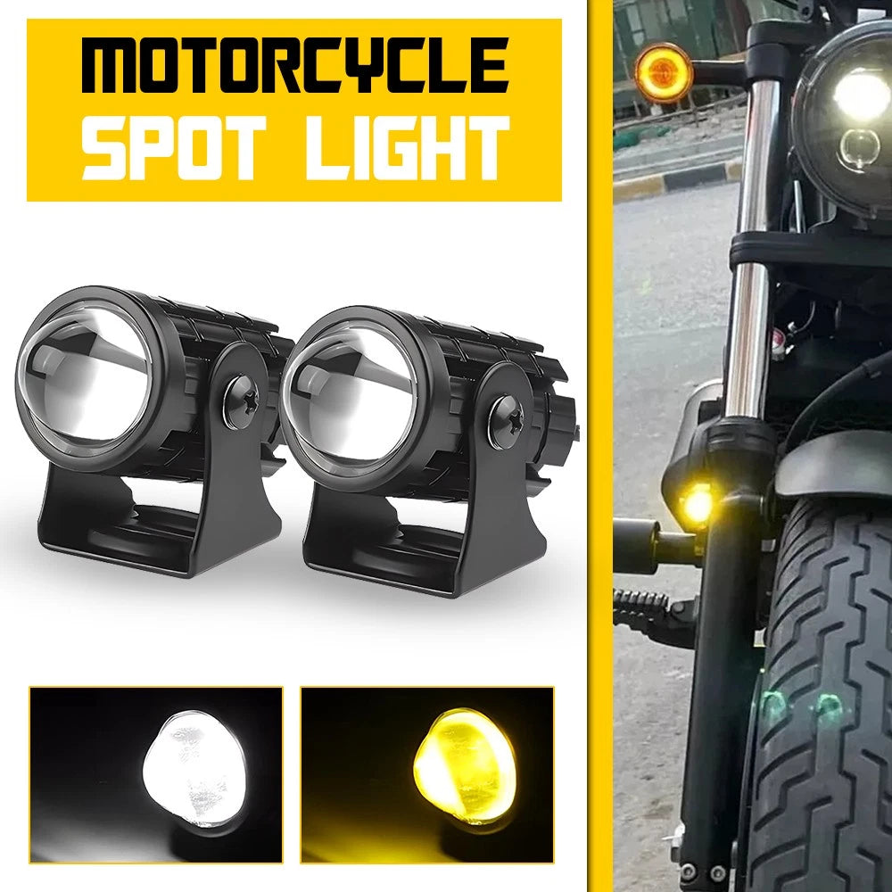 Motorcycle Auxiliary LED Light Driving Spotlights White/Amber Fog Light Truck EA 6B93BC-57