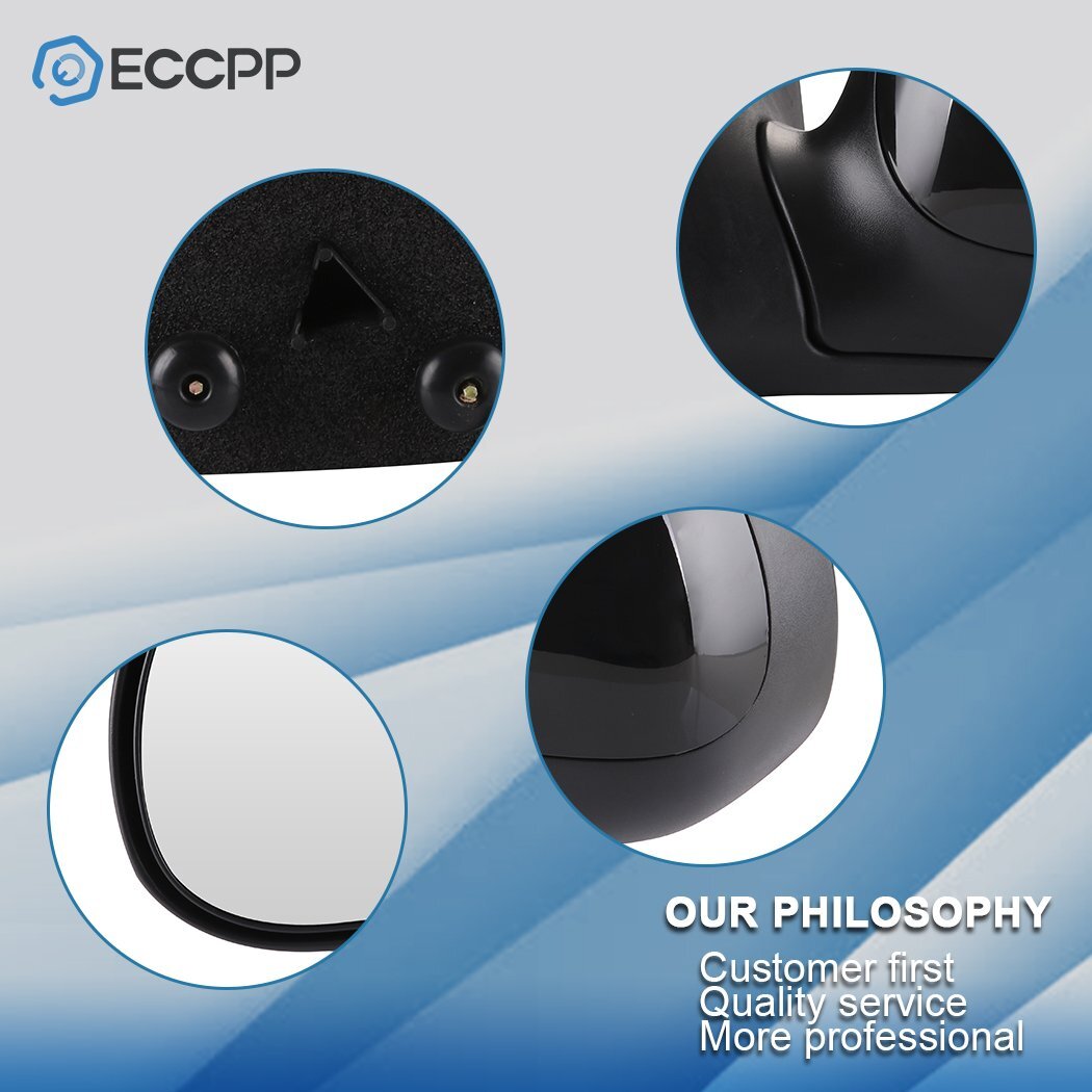 Driver Side Power Mirror For 1997-2004 Ford F150 Manual Fold Black 6B93BC-57