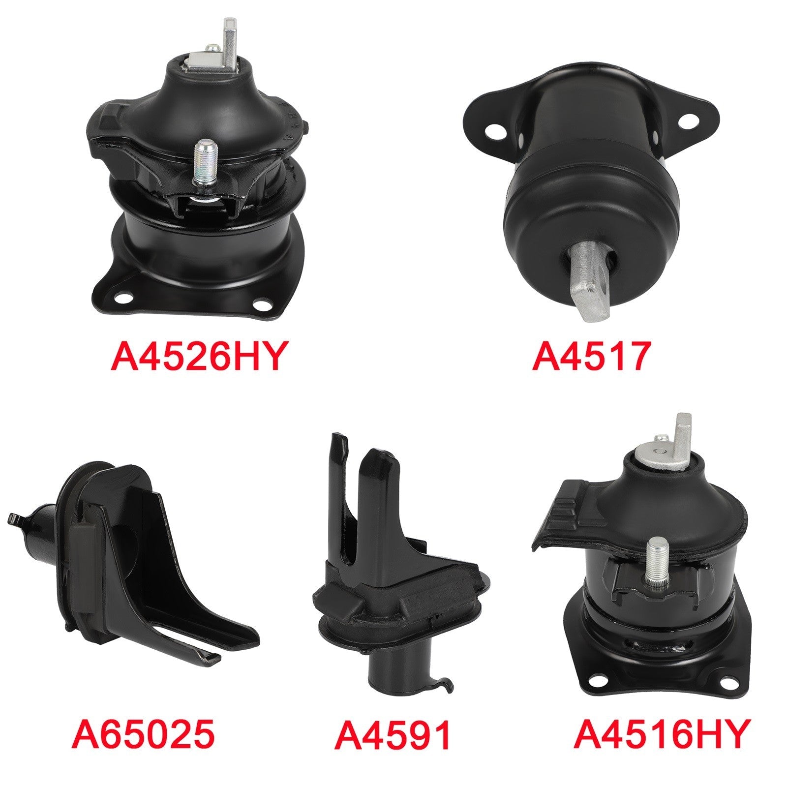 ECCPP 5Pcs Engine Motor Mount Fits Acura TSX 2004-2008 2.4L A4591 A4516HY AT MT 6B93BC-57