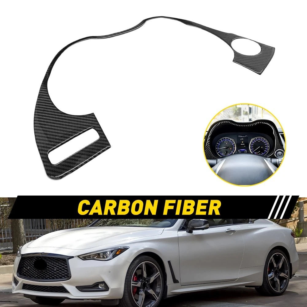 Carbon Fiber Interior Dashboard Frame Cover Trim Fit 2014-20 Infiniti Q50 Q60 EA 6B93BC-57