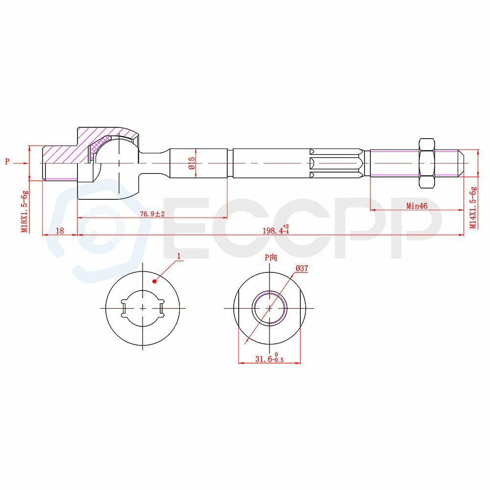 4pc Front Inner Outer Tie Rod Links Kit For 2003 2004 2005 Honda Pilot Acura MDX 6B93BC-57
