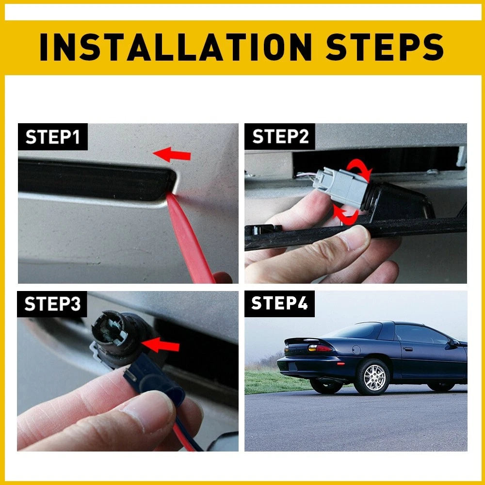 Red LED Smoked Rear Turn Signal Side Marker Lights Lamps For 93-02 Chevy Camaro 6B93BC-57