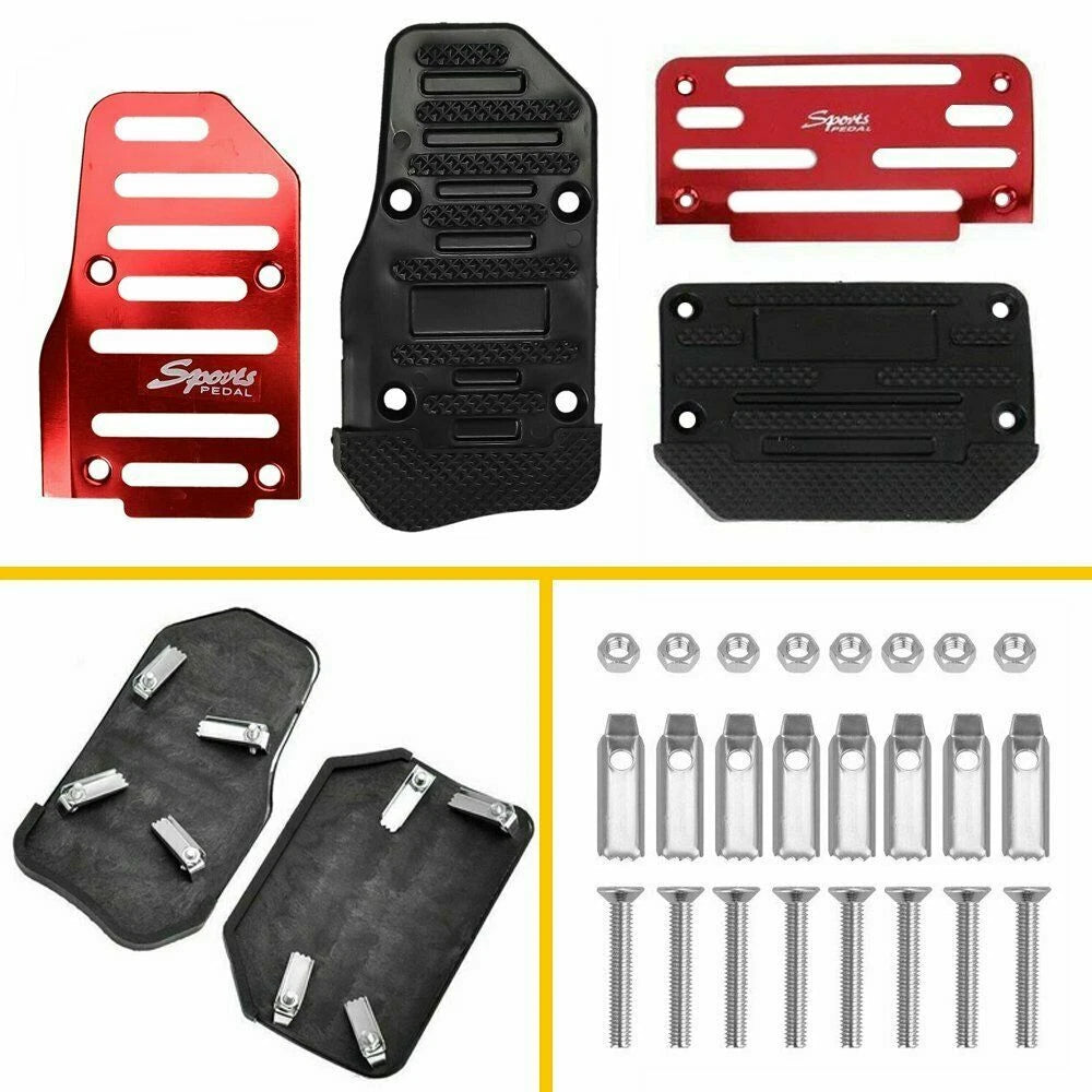 Universal Non-Slip Automatic Gas Brake Foot Pedal Pad Cover Car Accessories RED 6B93BC-57