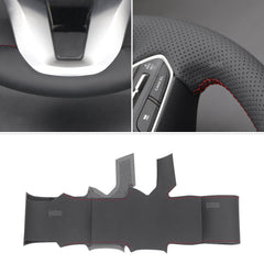 Carbon Fiber&PU Leather Steering Wheel Hand Sewing Wrap Cover For Ford Explorer