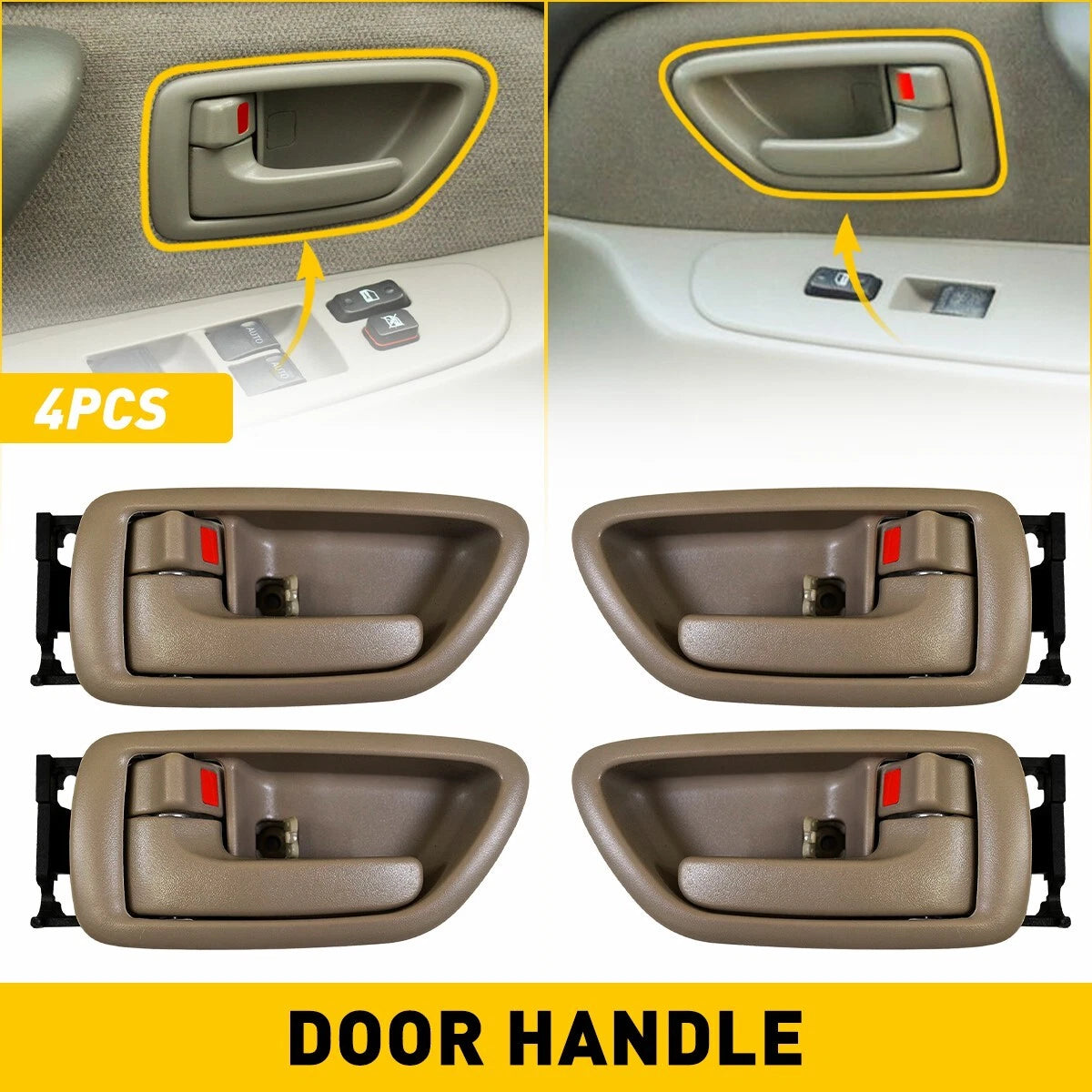 Interior Door Handle Fit Toyota Sequoia 2001-2007 Front / Rear Right / Left Set 6B93BC-57