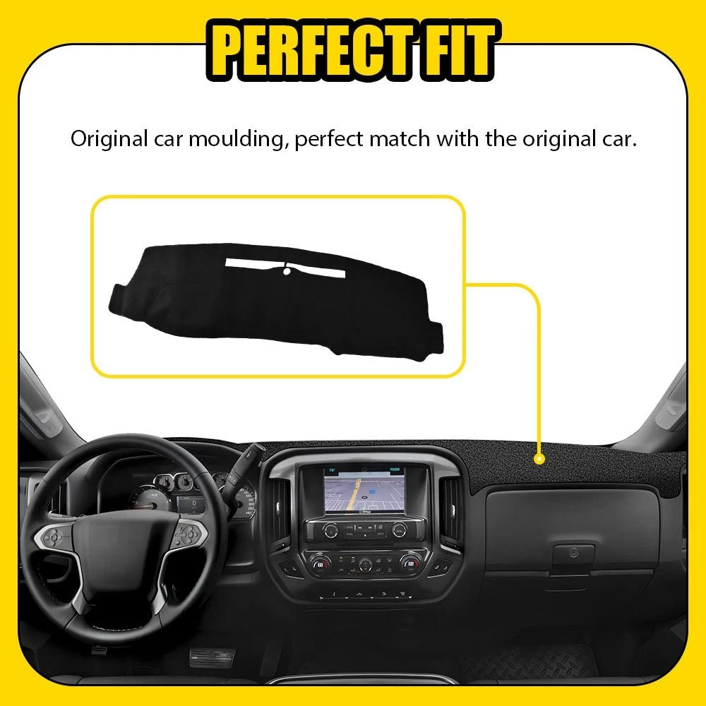 For Chevrolet Silverado 1500 2500 3500 Dash Cover Black Mat Dashmat 2014-2018 EA 6B93BC-57