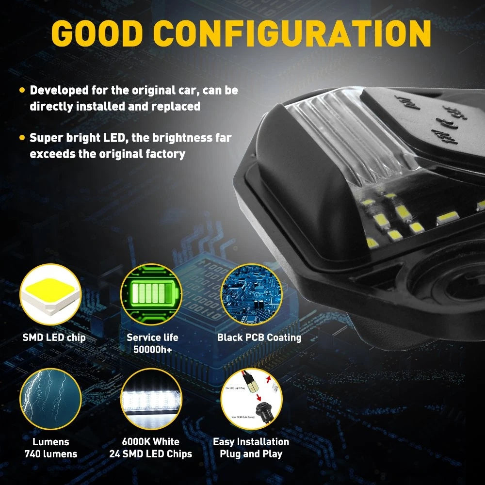 Full LED License Plate Lamp Light For 92-18 Ford E150 E250 E350 Econoline Wagon 6B93BC-57