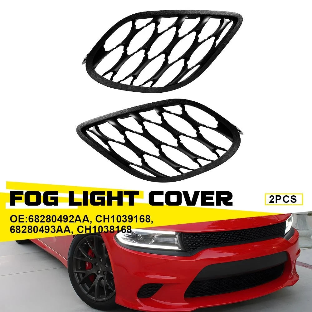 For 2015-23 Dodge Charger Front Bumper Fog Light Lamp Cover Grille Left Right EA 6B93BC-57
