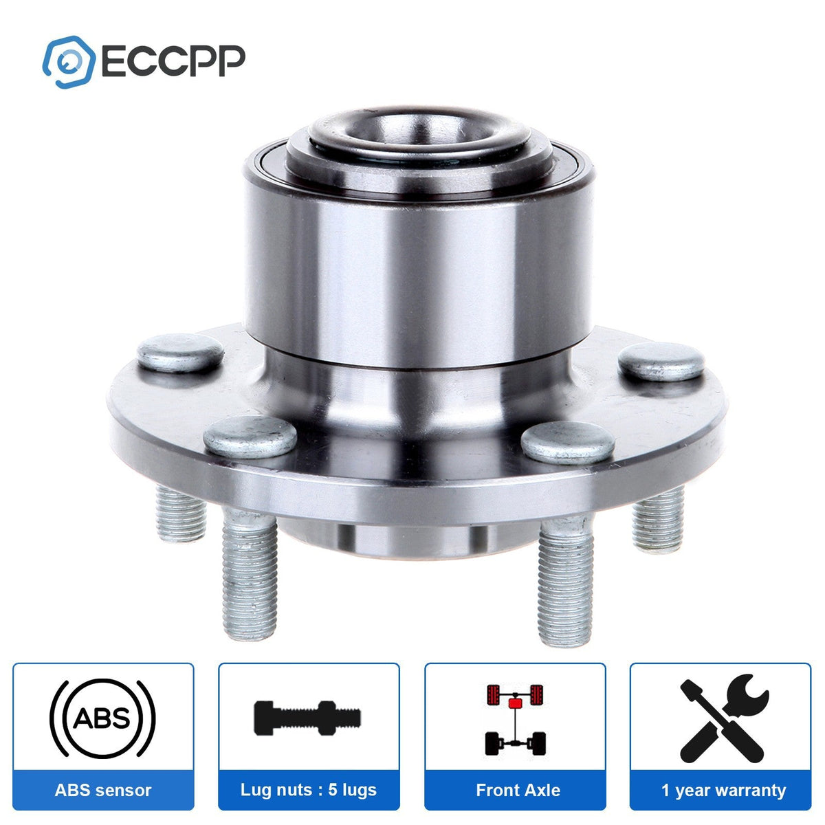 1Pc Wheel Hub Bearing Assembly Front For Mazda 3 Hatchback 5x4.25 Bolt Pattern 6B93BC-57