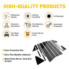 For 2020-2022 Toyota Corolla Sedan Glossy Black Pillar Posts Door Trim Kit 16Pcs 6B93BC-57