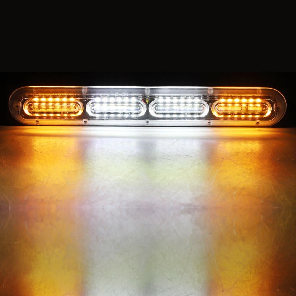 2x 18 Flashing LED Amber/White Strobe Marker Light Flashing Light Bar Car 12V EA 6B93BC-57