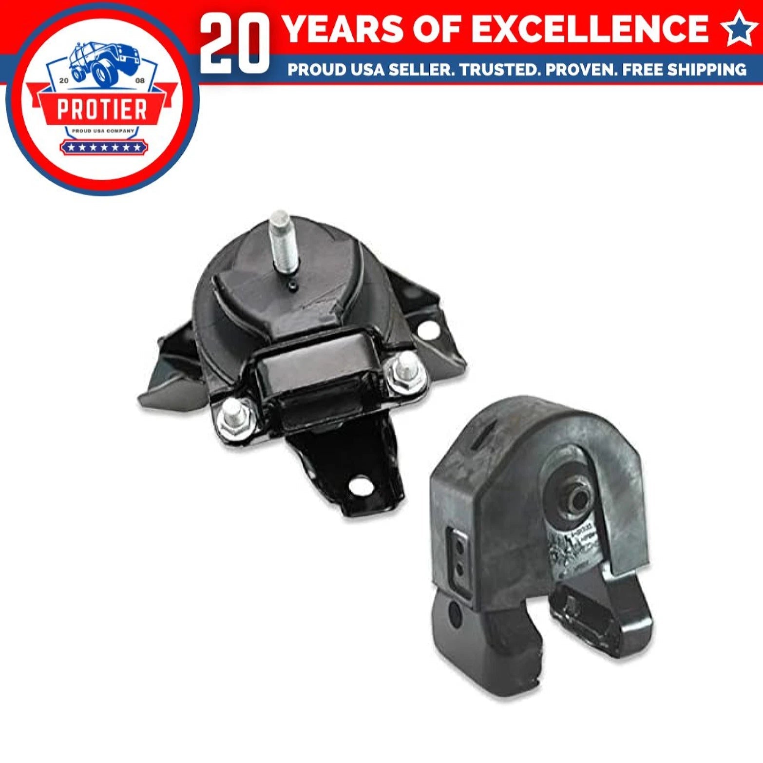 Fits 2006-2008 Hyundai Sonata 2.4L Front Right & Rear Motor Mount Set 2pcs : 6B93BC-57