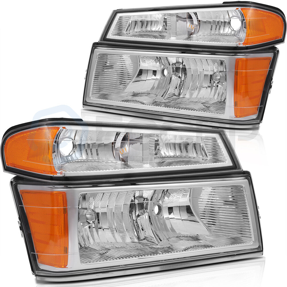 Fits 2004-2012 Chevy Colorado GMC Canyon Headlights Assembly Front Left + Right 6B93BC-57