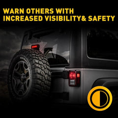 3rd LED Rear Tail Brake Third Light for 2007-2018 Jeep Wrangler JK Clear Lens US 6B93BC-57