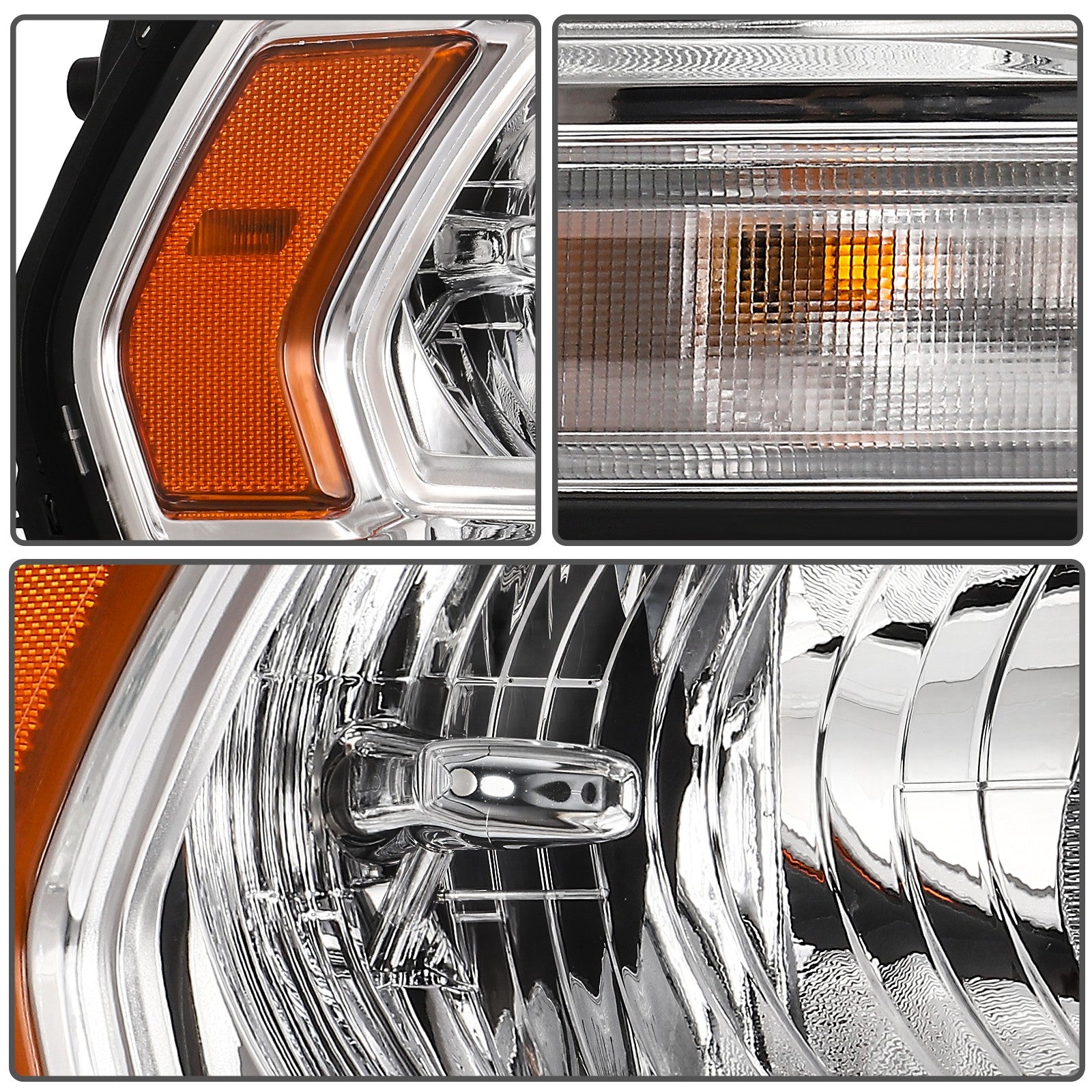 Pair Chrome Headlights Assembly For Ram 2500 3500 5.7L 6.4L 6.7L 2019-2024 6B93BC-57